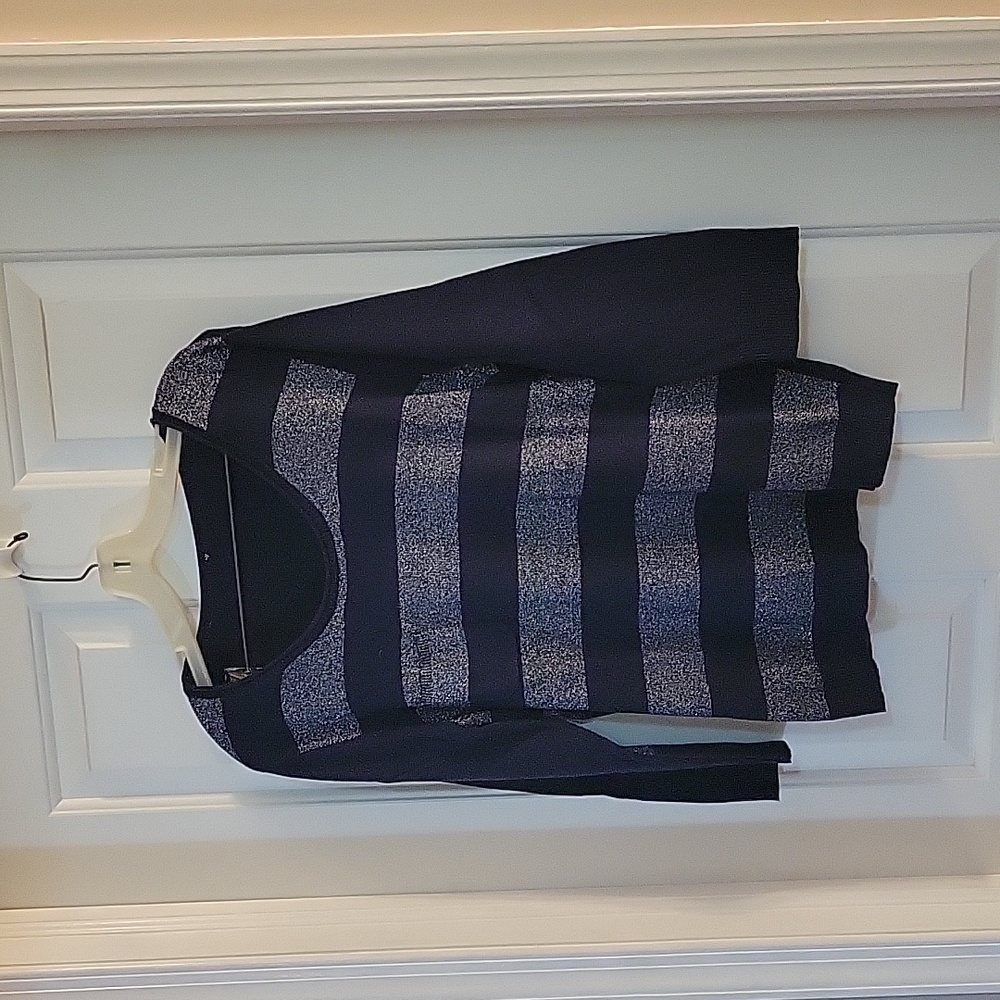 Navy and grey sparkle sweater medium